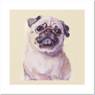 Pug Watercolor Painting - Dog Lover Gifts Posters and Art